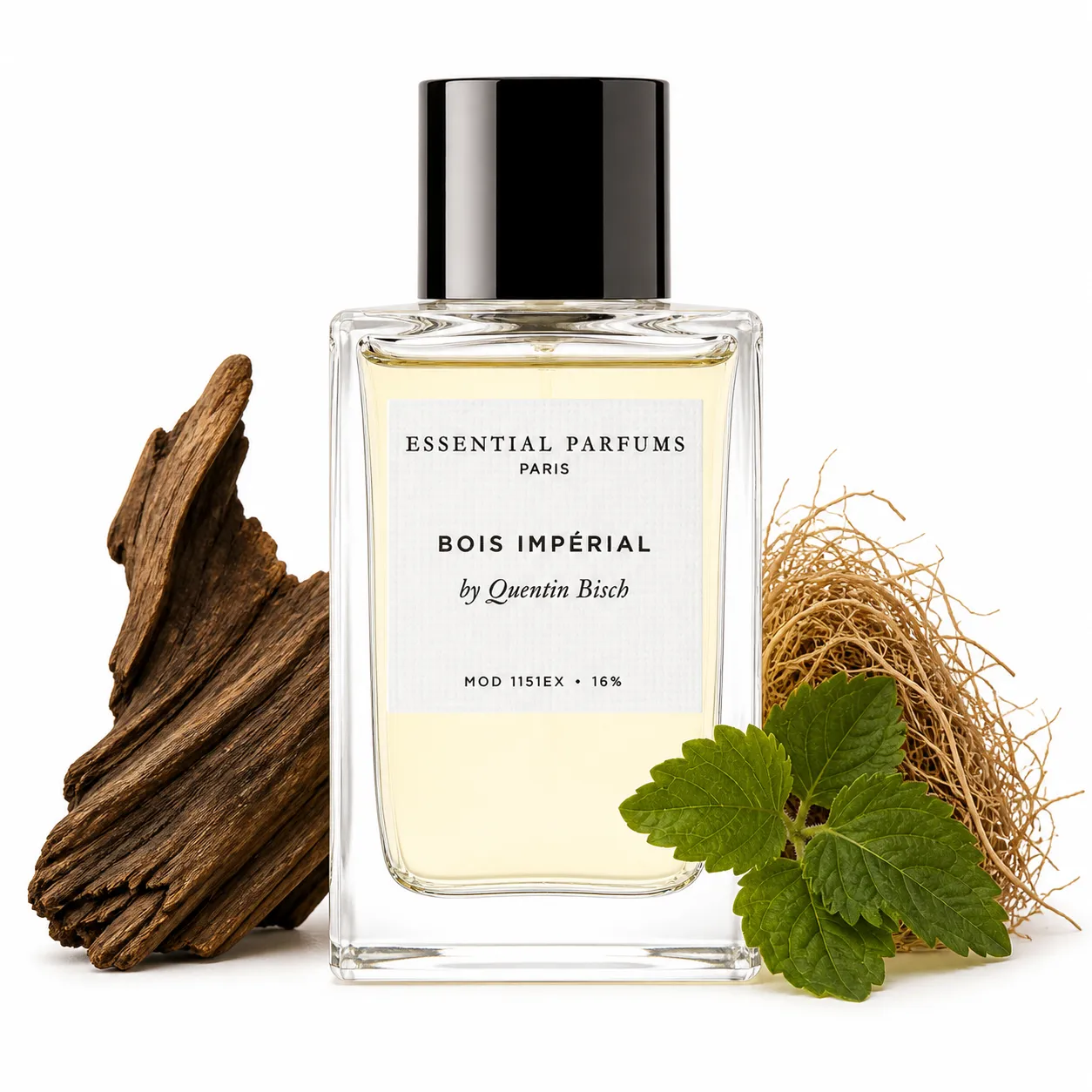 Decant de Bois Impérial by Essential Parfums, muestra en formato atomizador con acordes de maderas, especias y frescura aromática