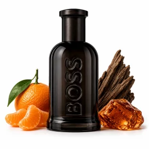 Decant de Boss Bottled Parfum by Hugo Boss, muestra en formato atomizador con acordes amaderados, especiados y cuero